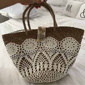 Straw & Macrame XL Beach Bag
